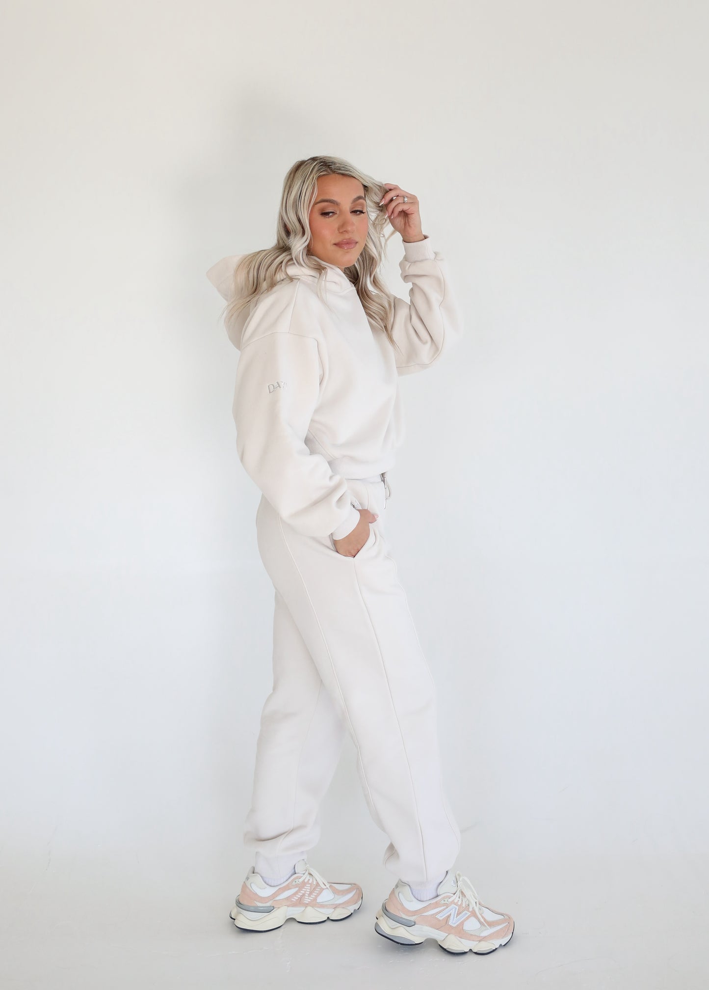 Plush Drawstring Sweatpants - Vanilla Cream